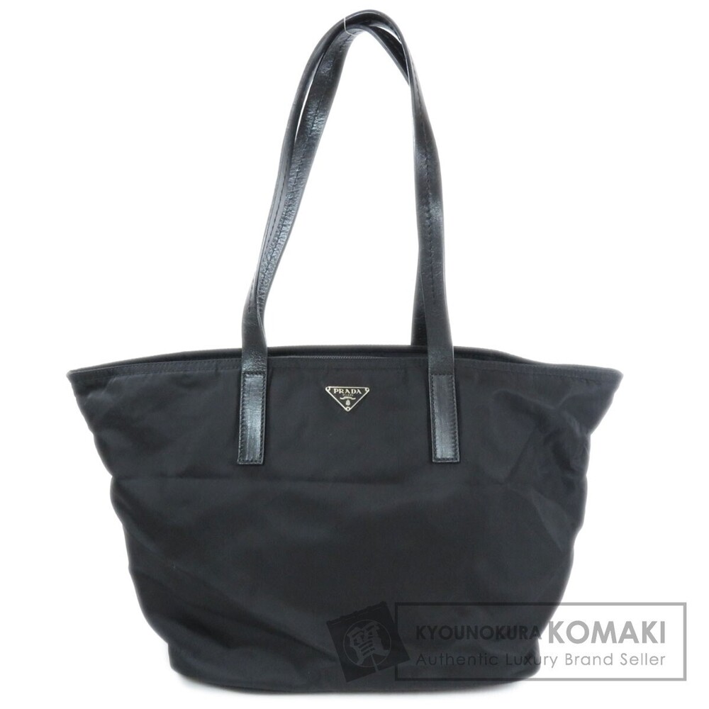 Prada Tessuto tote bag black leather